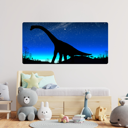 Self-Adhesive Textile Painting – Dinosaur with Night Sky