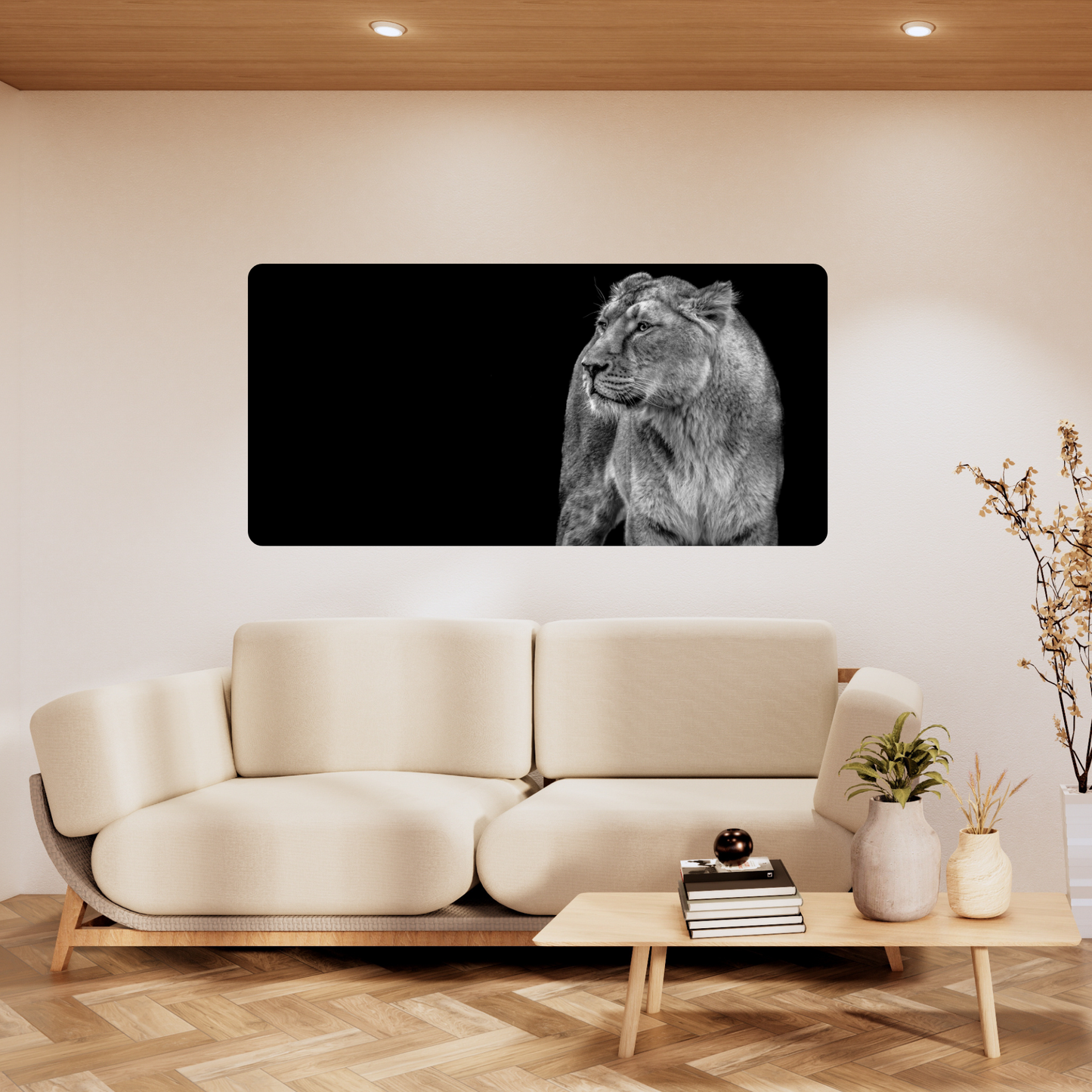 Self-Adhesive Textile Painting – Lioness