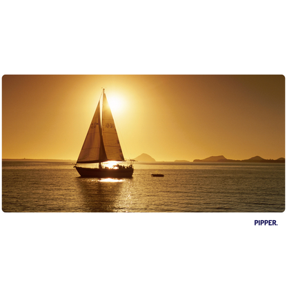 Self-Adhesive Textile Painting – Sailboat at Sunset