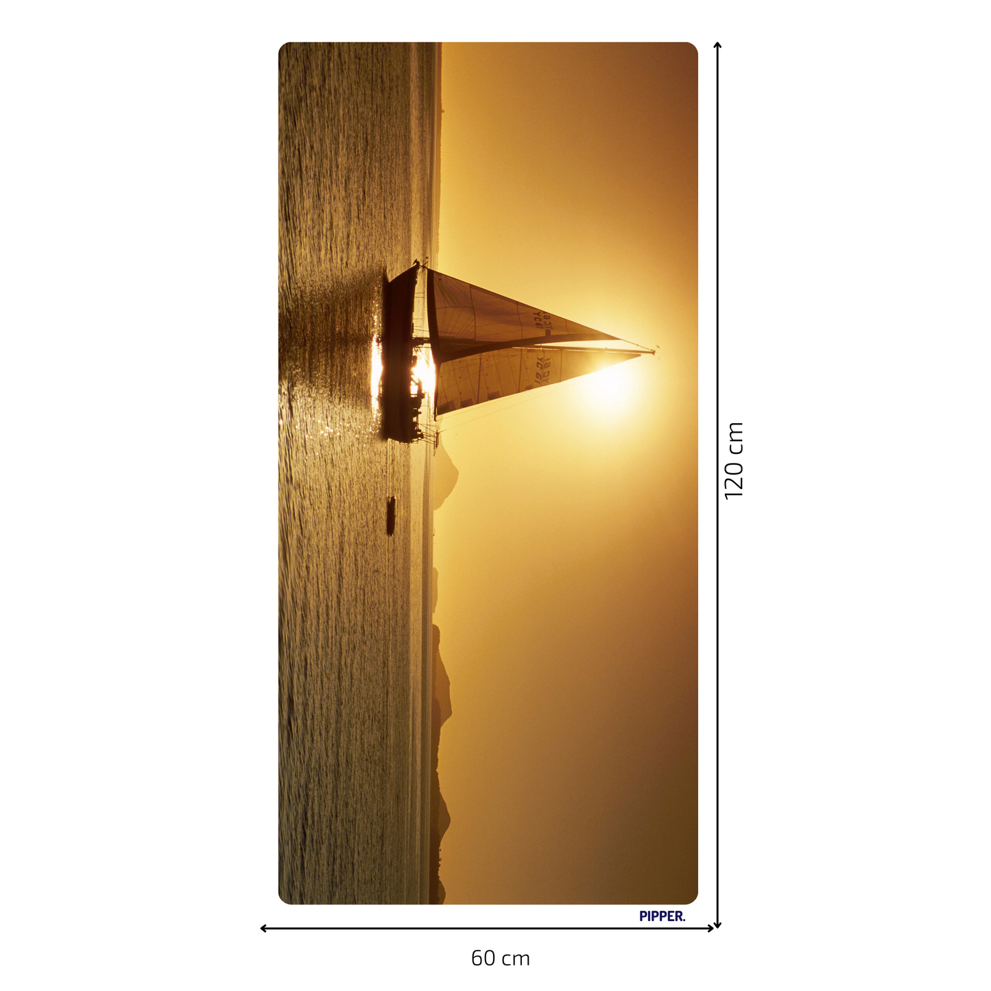 Self-Adhesive Textile Painting – Sailboat at Sunset