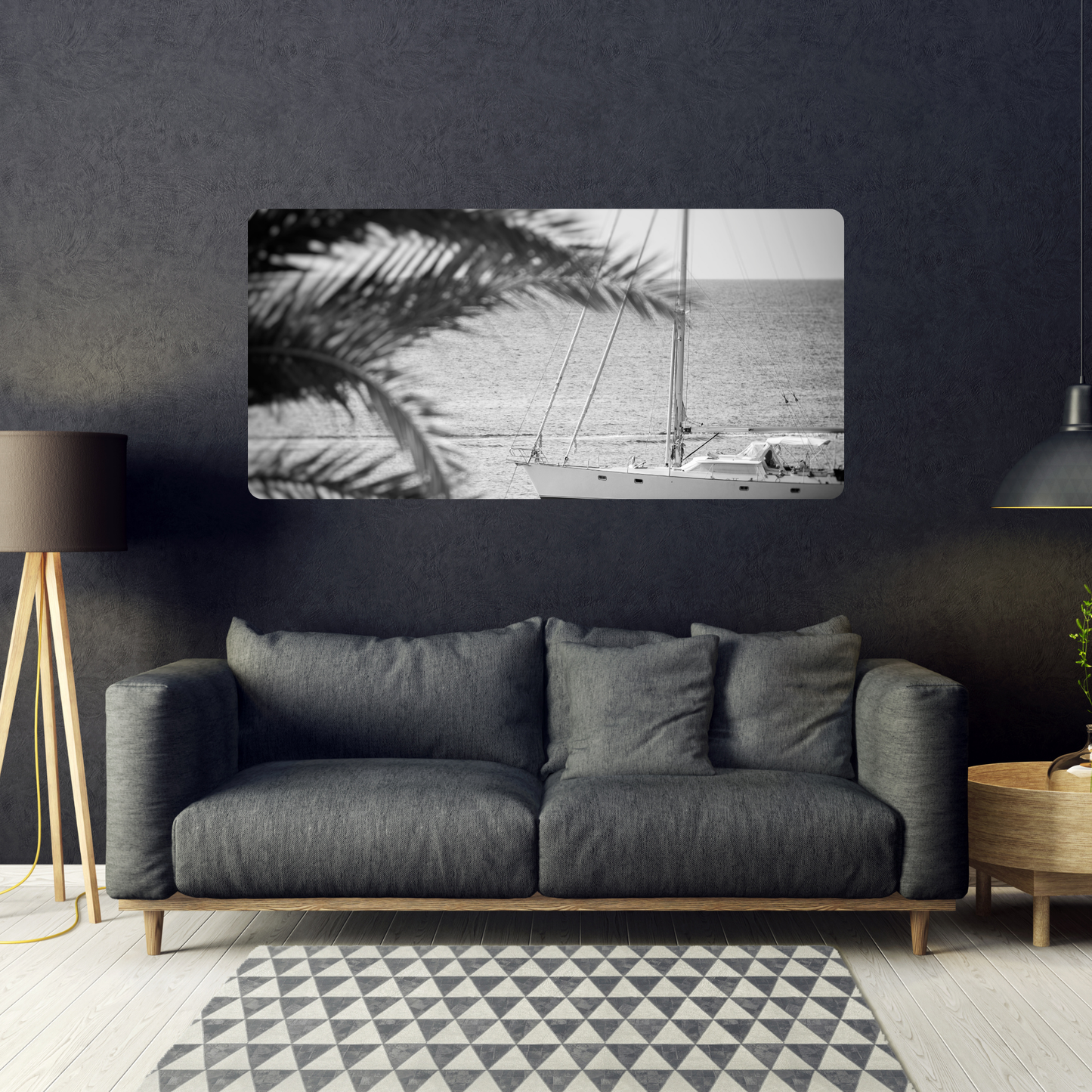 Self-Adhesive Textile Painting – Sailboat