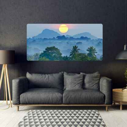 Self-Adhesive Textile Painting – Sunrise Over the Jungle