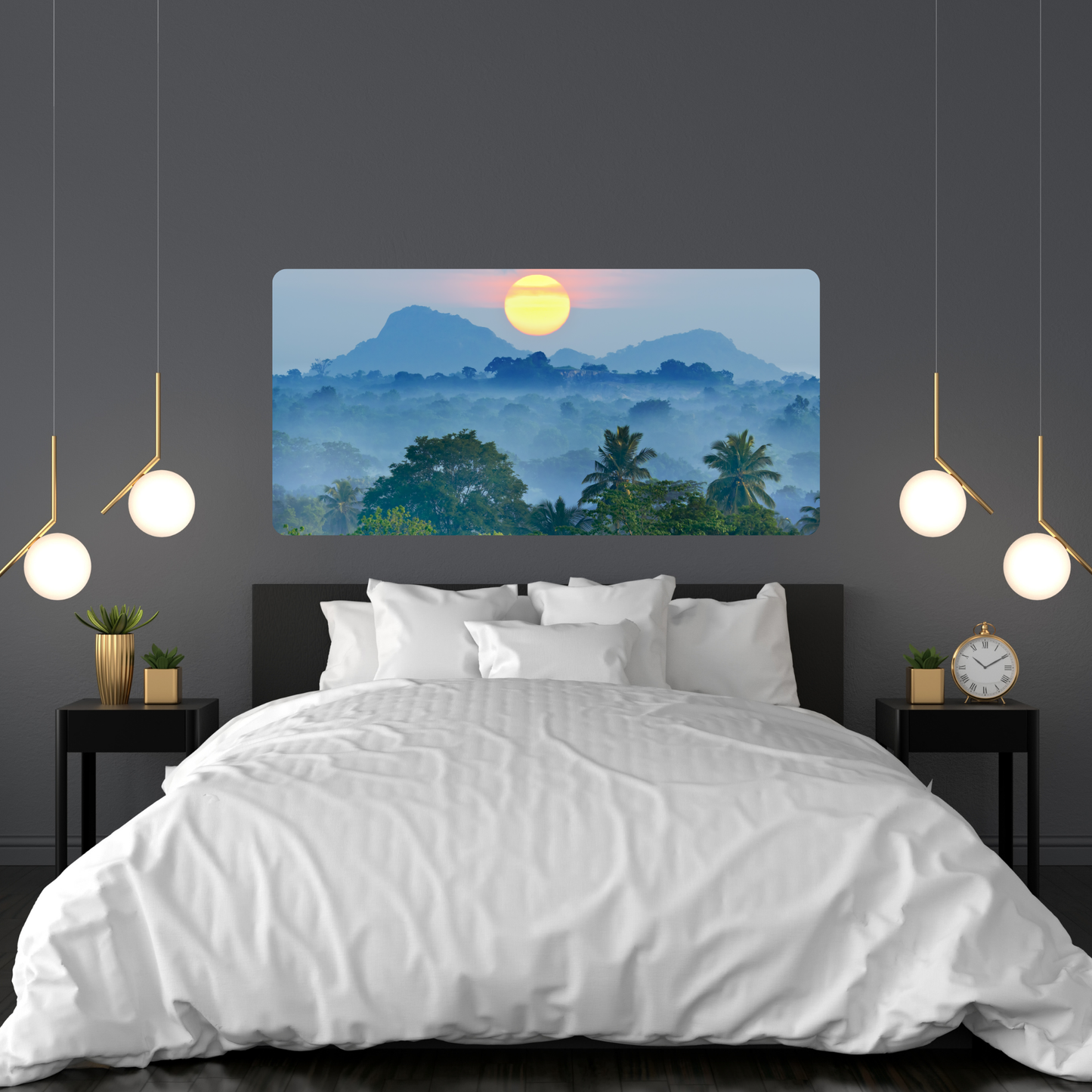 Self-Adhesive Textile Painting – Sunrise Over the Jungle