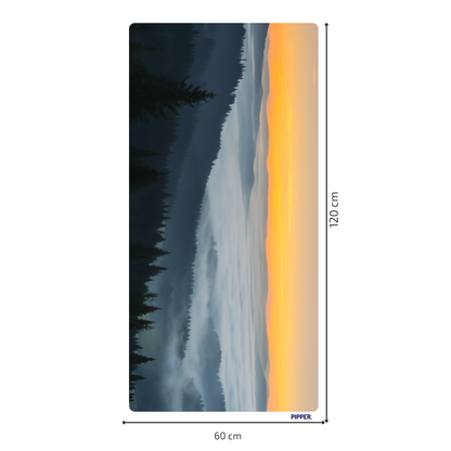 Self-Adhesive Textile Painting – Sunrise over the Mountains