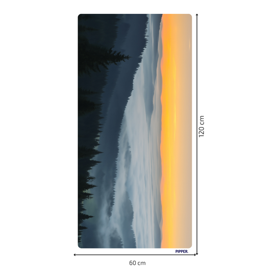 Self-Adhesive Textile Painting – Sunrise over the Mountains