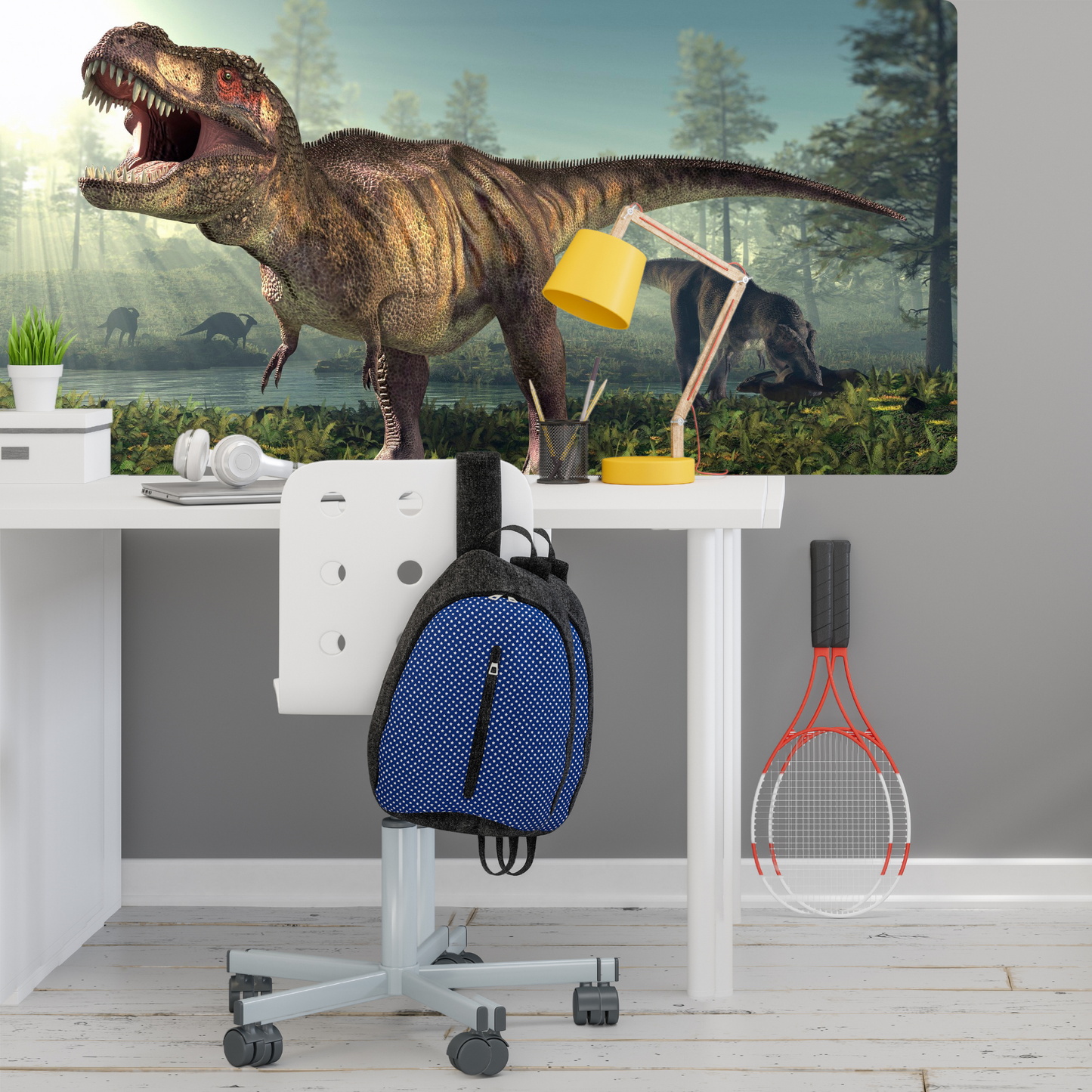 Self-Adhesive Textile Painting – T-Rex