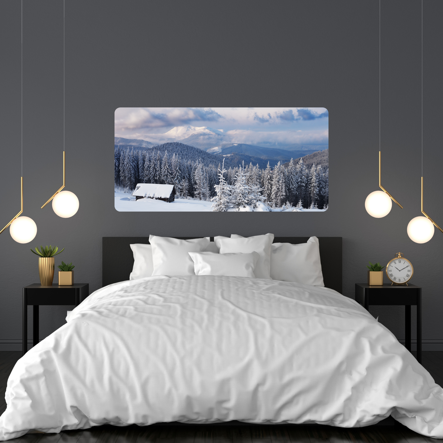 Self-Adhesive Textile Painting – Winter in the Mountains