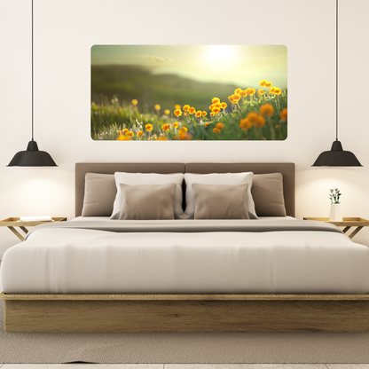 Self-Adhesive Textile Painting – Yellow Flowers in the Meadow