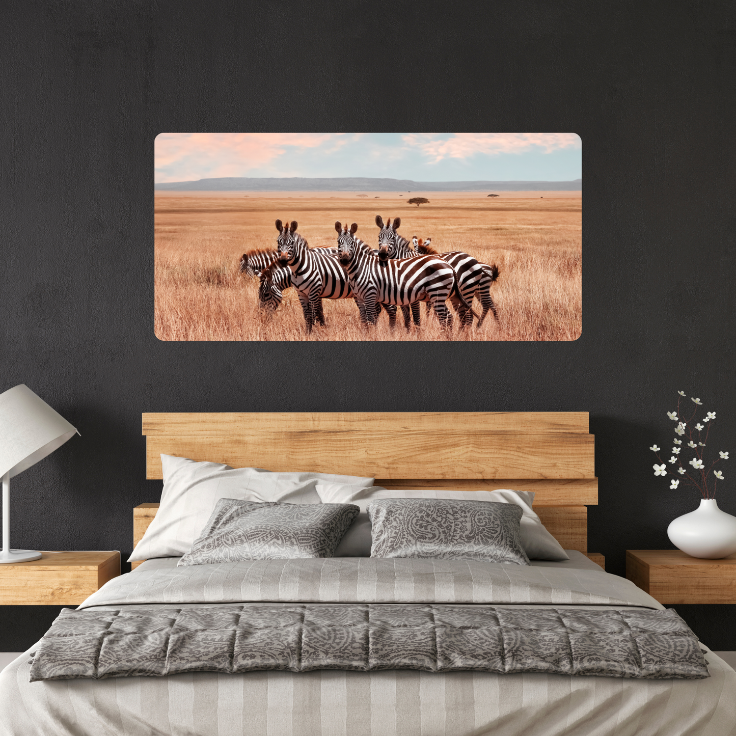 Self-Adhesive Textile Painting – Zebras in Africa