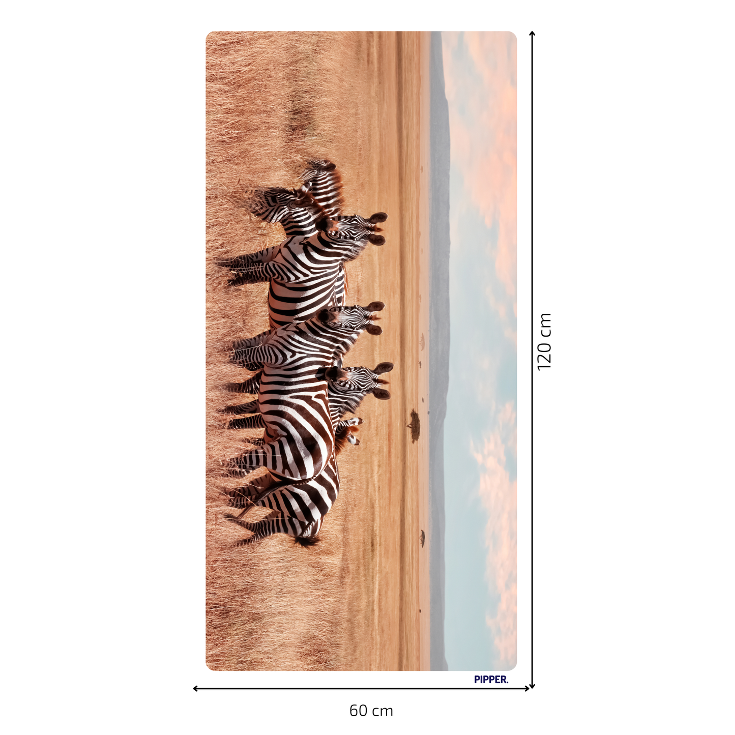 Self-Adhesive Textile Painting – Zebras in Africa