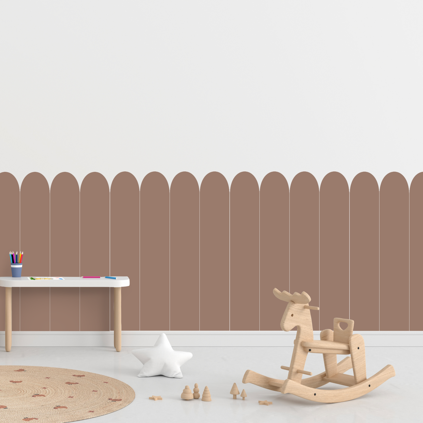 Self-Adhesive Textile Wallpaper – Arch – Brown Shades