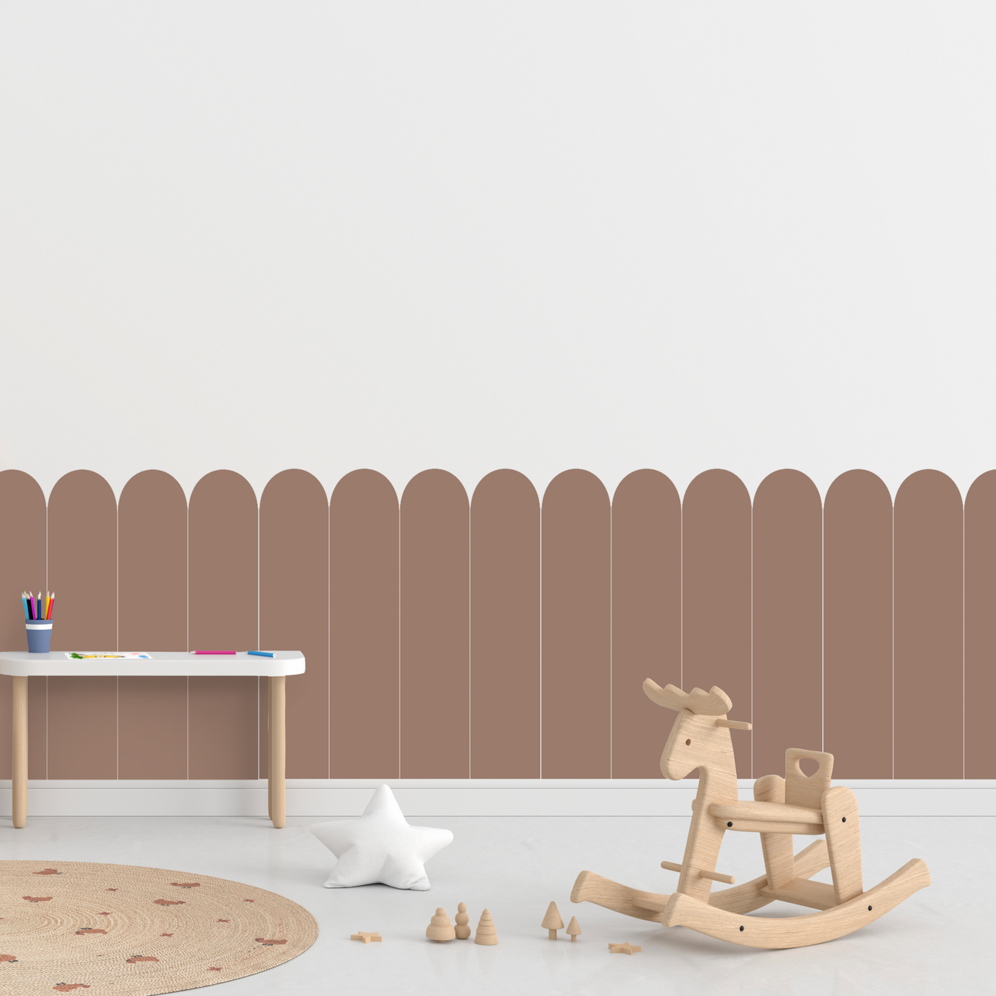 Self-Adhesive Textile Wallpaper – Arch – Brown Shades