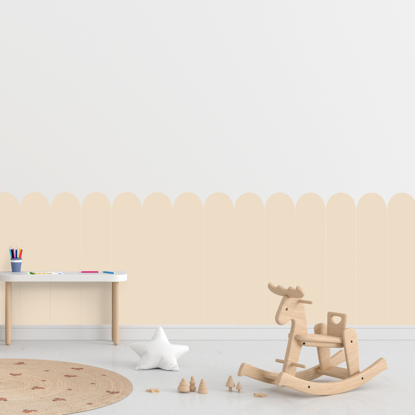 Self-Adhesive Textile Wallpaper – Arch – Cream Shades