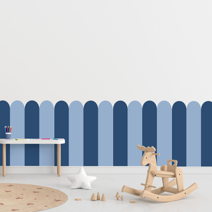 Self-Adhesive Textile Wallpaper – Arch – Dark Blue Shades