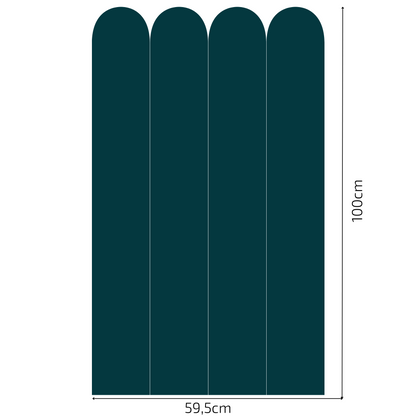 Self-Adhesive Textile Wallpaper – Arch – Green-blue Shades