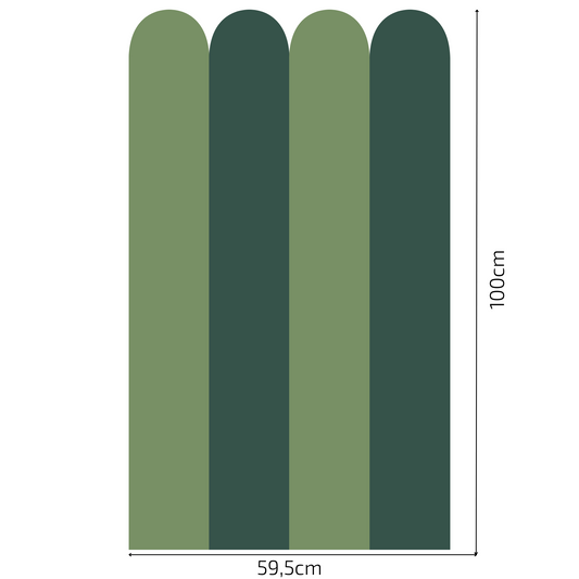 Self-Adhesive Textile Wallpaper – Arch – Green Shades