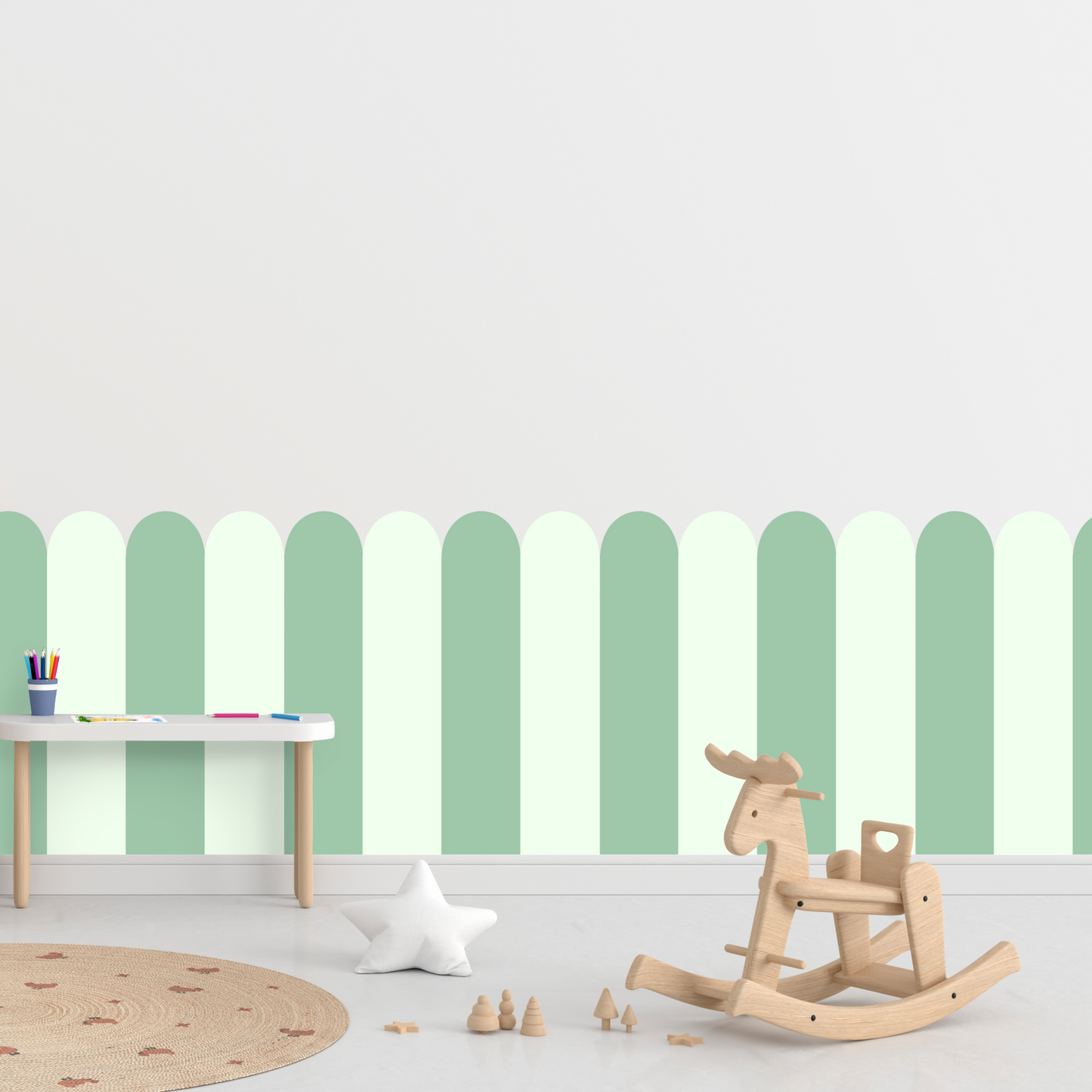 Self-Adhesive Textile Wallpaper – Arch – Mint Shades