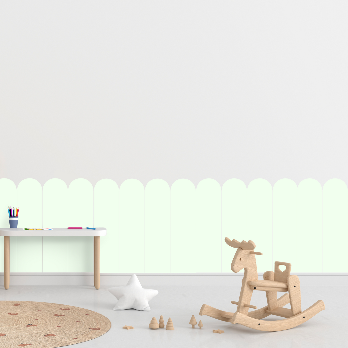 Self-Adhesive Textile Wallpaper – Arch – Mint Shades