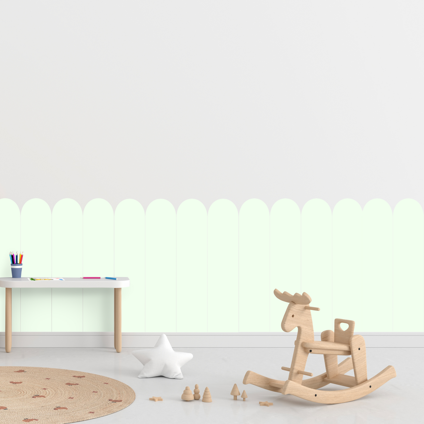 Self-Adhesive Textile Wallpaper – Arch – Mint Shades