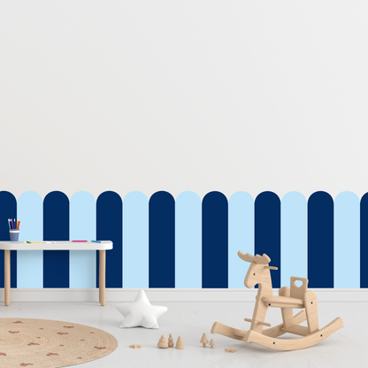 Self-Adhesive Textile Wallpaper – Arch – Navy Blue Shades