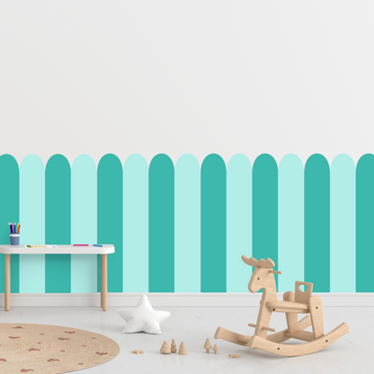 Self-Adhesive Textile Wallpaper – Arch – Turquoise Shades
