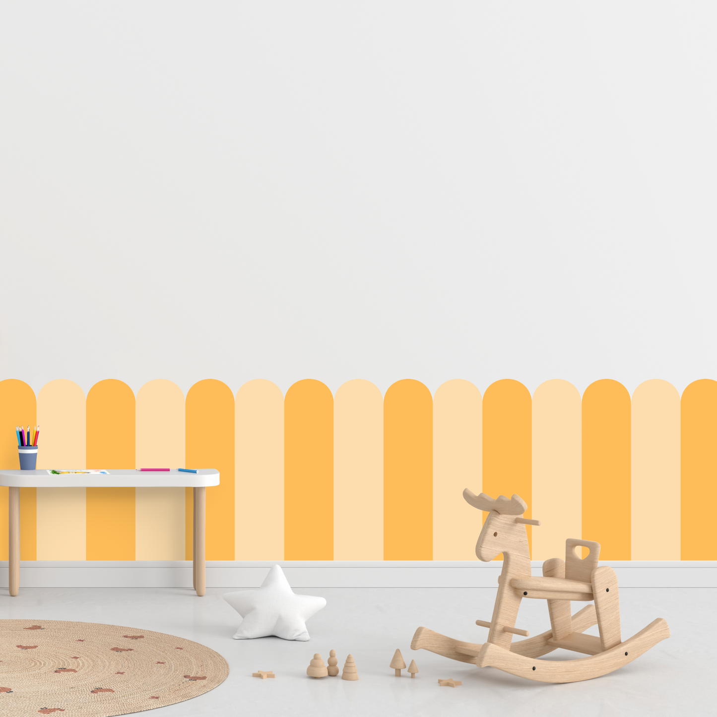 Self-Adhesive Textile Wallpaper – Arch – Yellow Shades