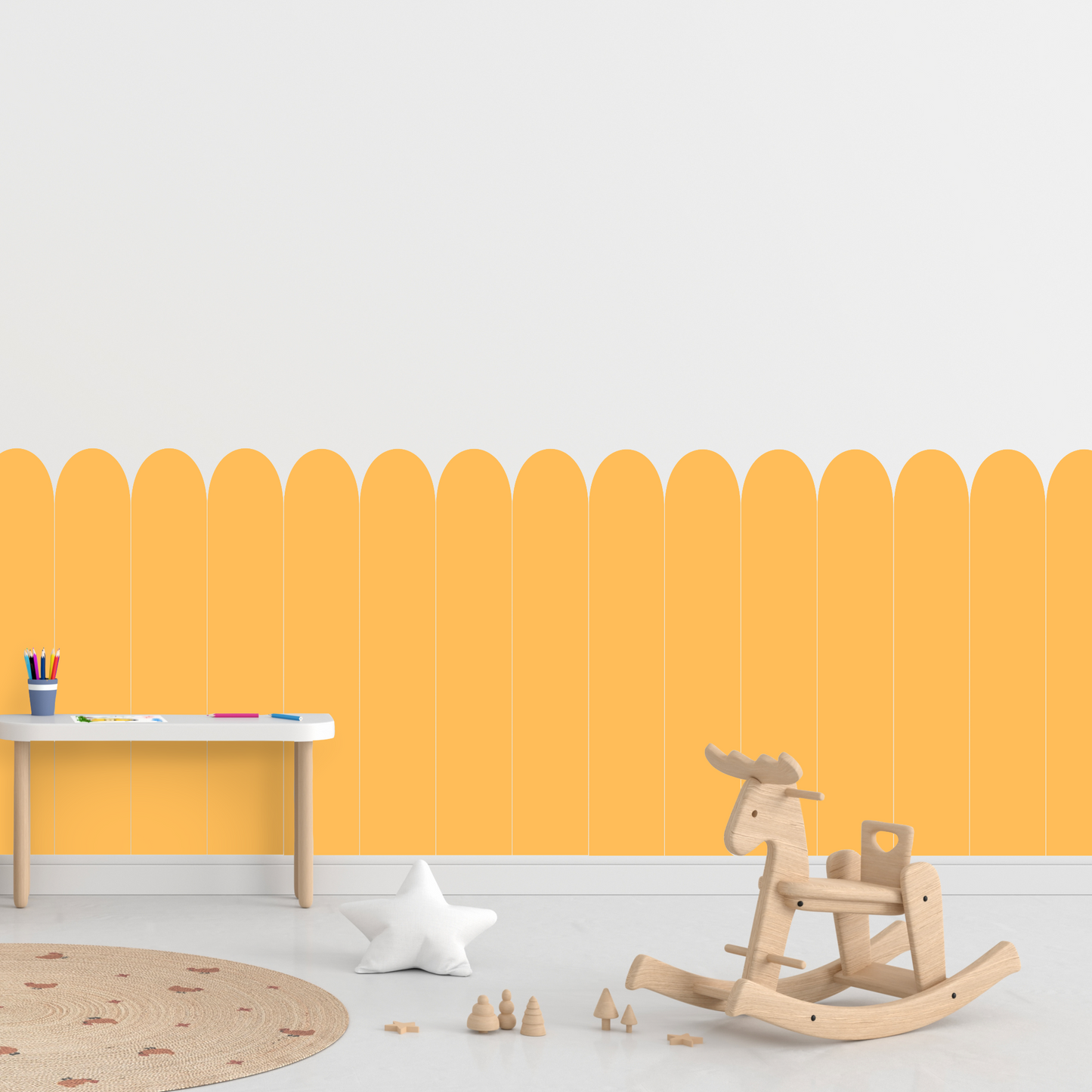 Self-Adhesive Textile Wallpaper – Arch – Yellow Shades