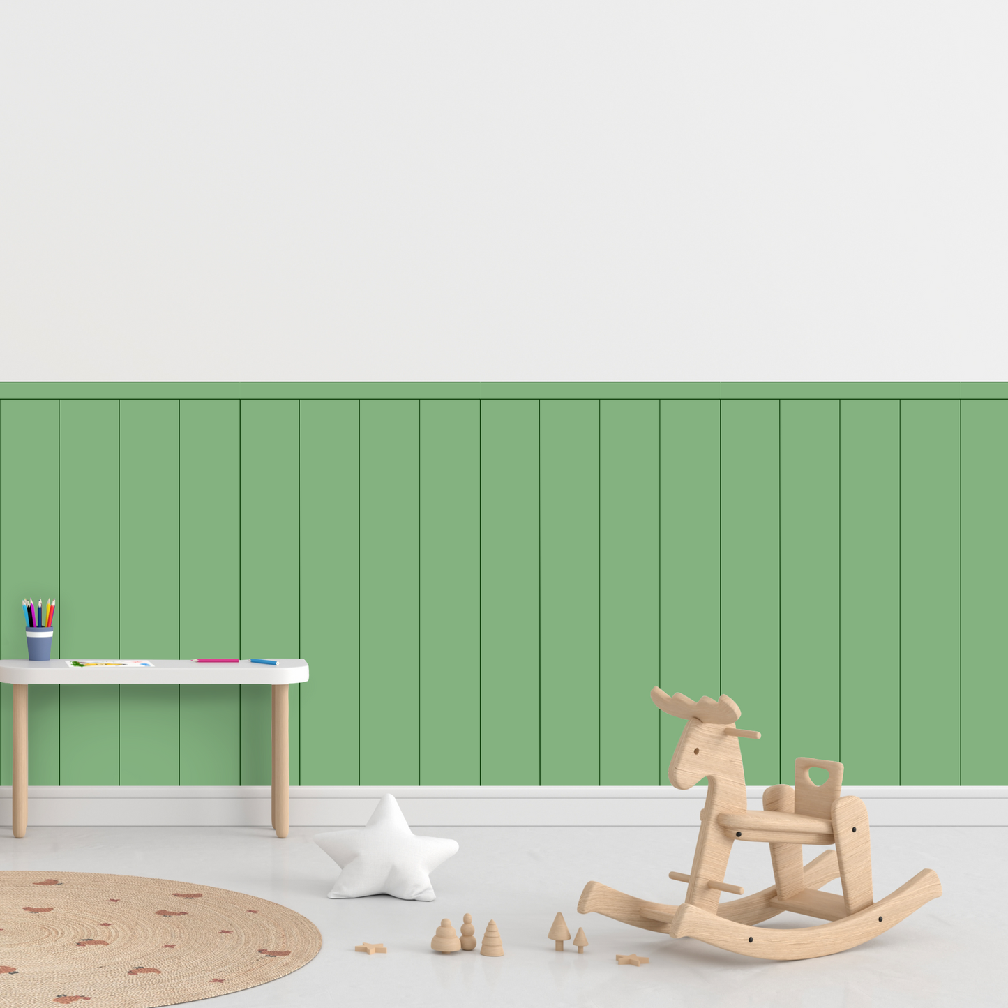 Self-Adhesive Textile Wallpaper – Rectangle – Bottle Green Shades