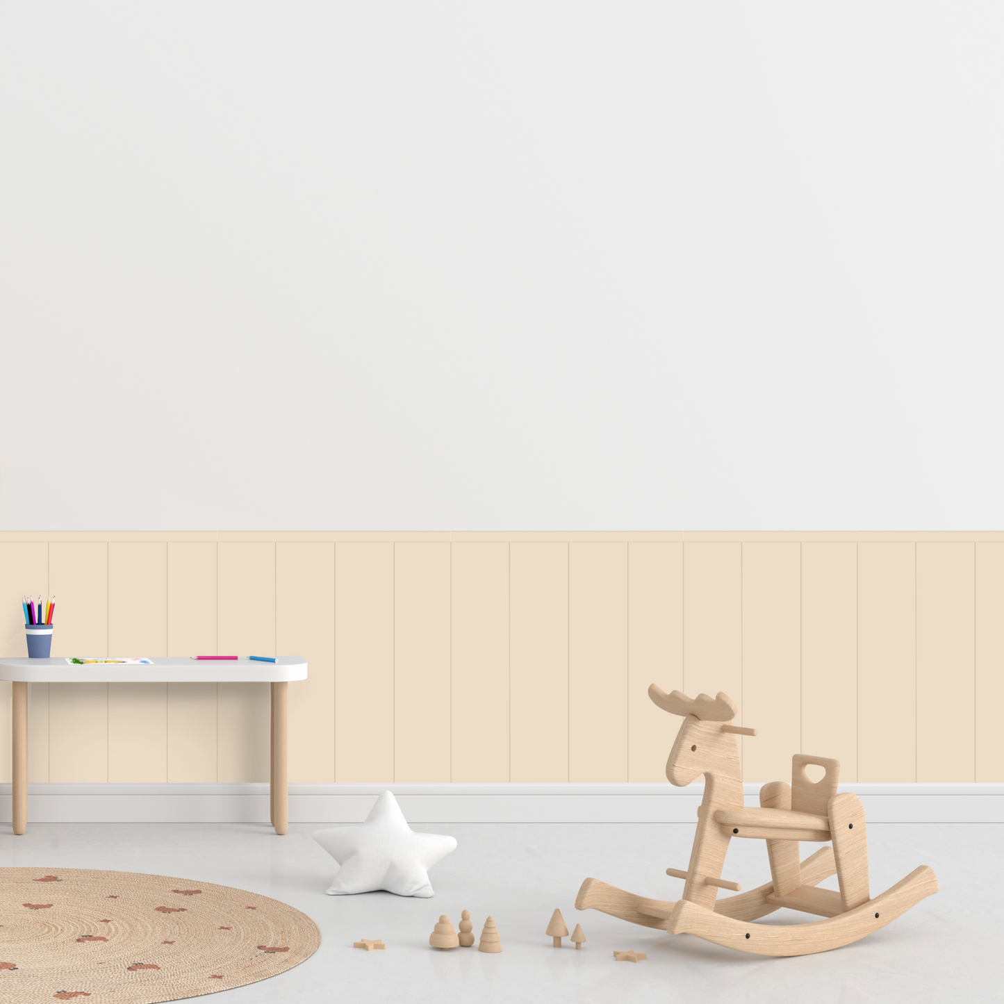 Self-Adhesive Textile Wallpaper – Rectangle – Cream Shades