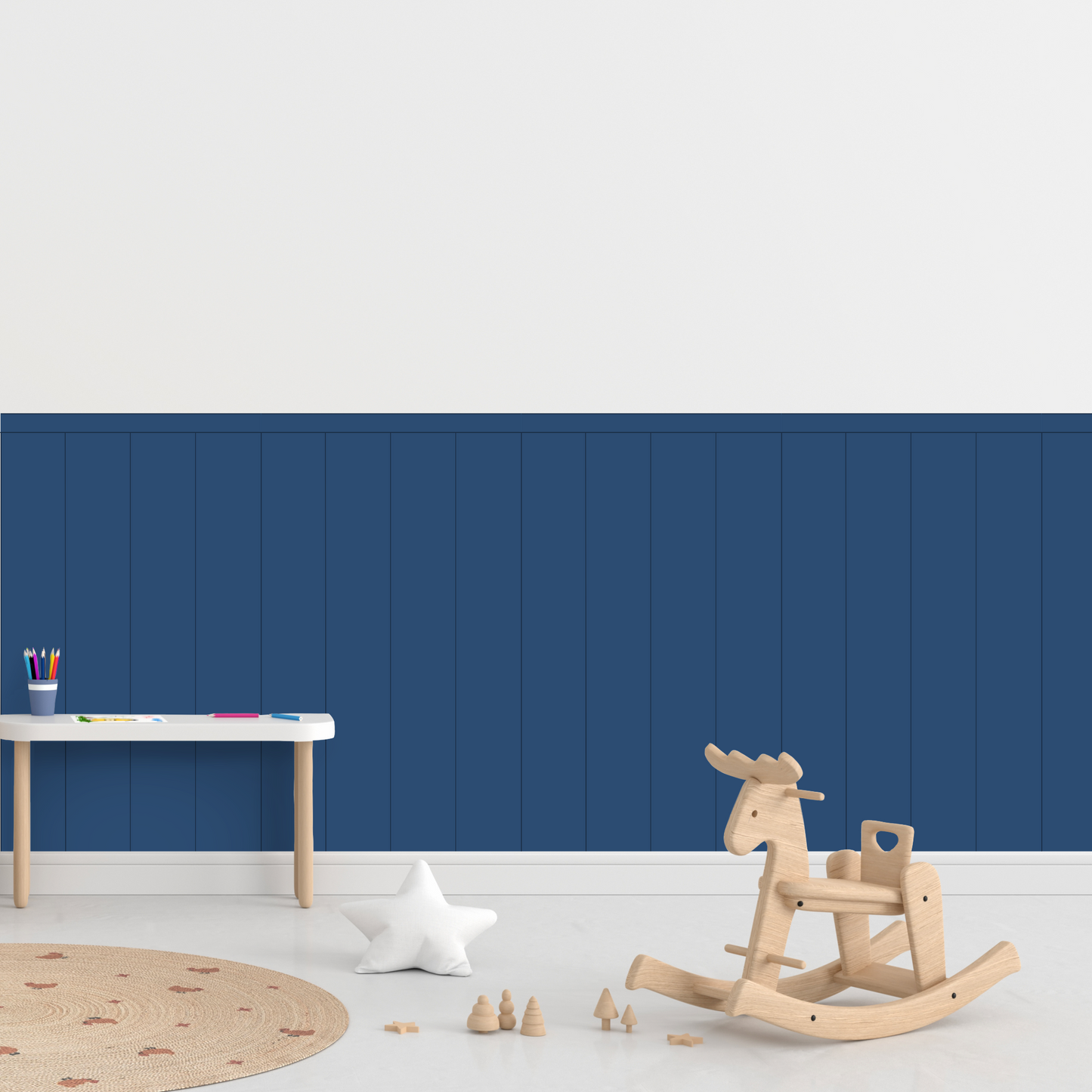 Self-Adhesive Textile Wallpaper – Rectangle – Dark Blue Shades