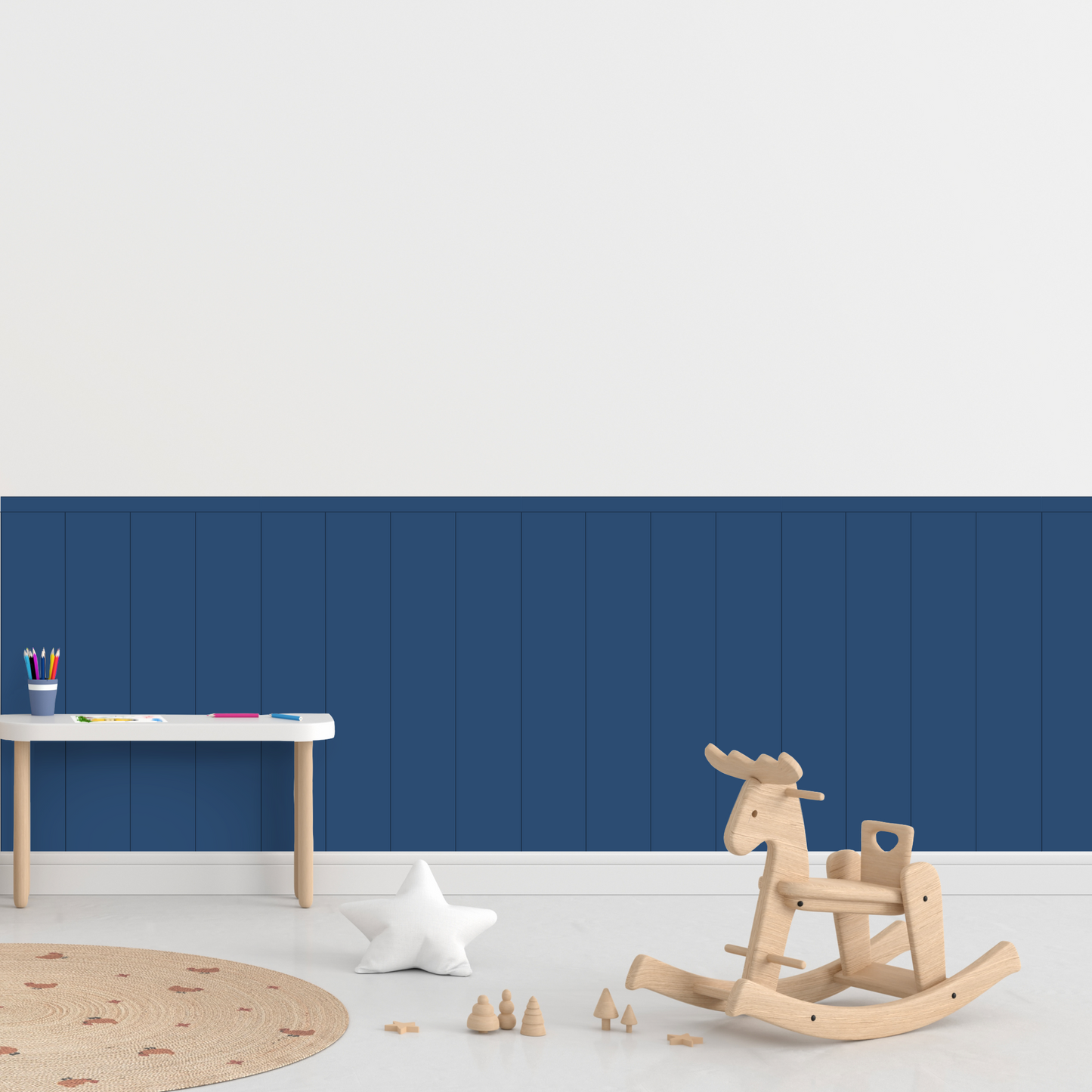 Self-Adhesive Textile Wallpaper – Rectangle – Dark Blue Shades