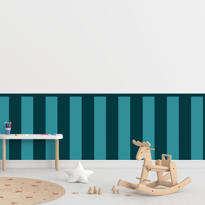 Self-Adhesive Textile Wallpaper – Rectangle – Green-blue Shades