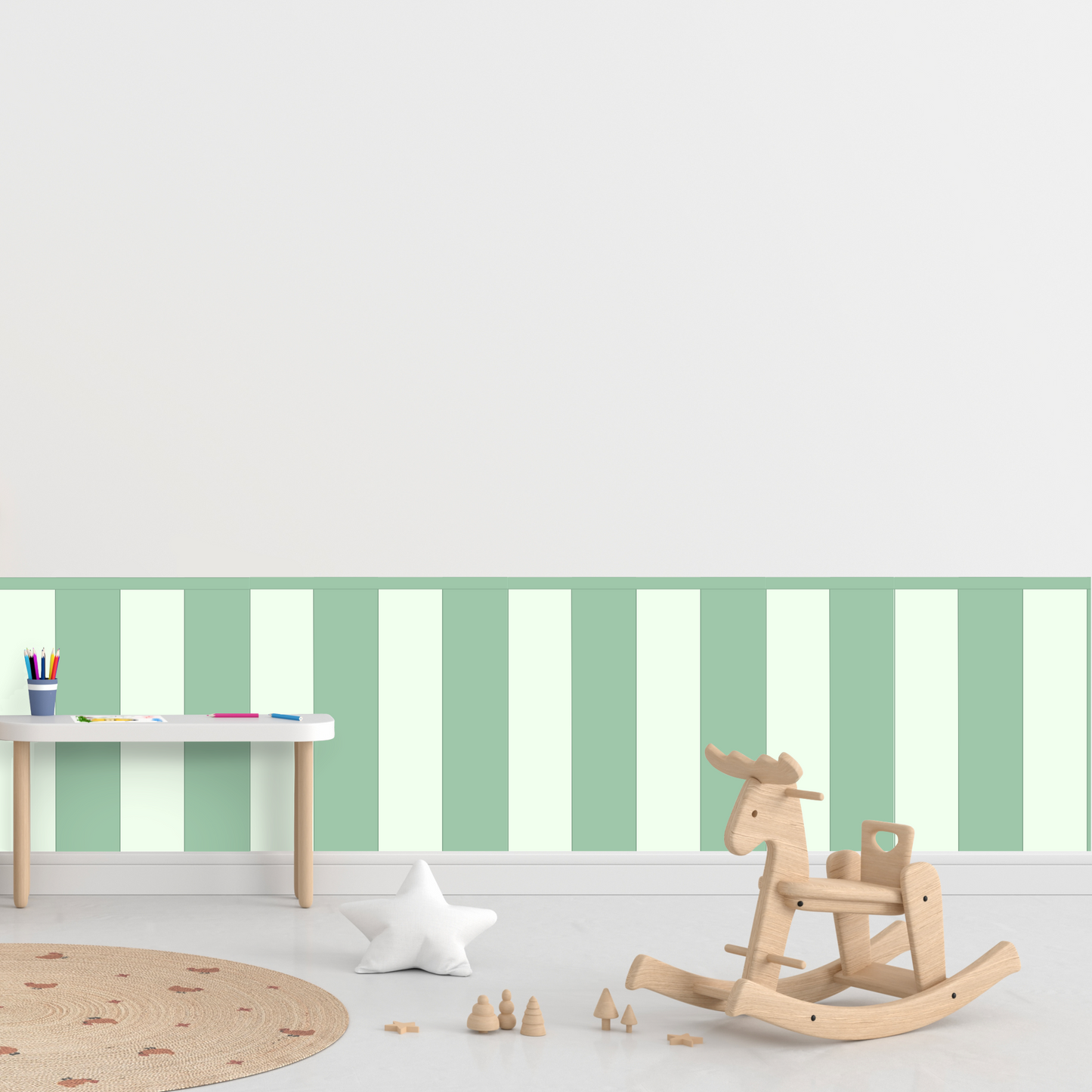Self-Adhesive Textile Wallpaper – Rectangle – Mint Shades