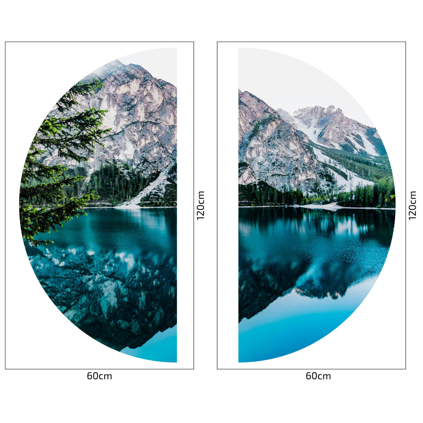 Round Wall Sticker – “Mountain Reflection"