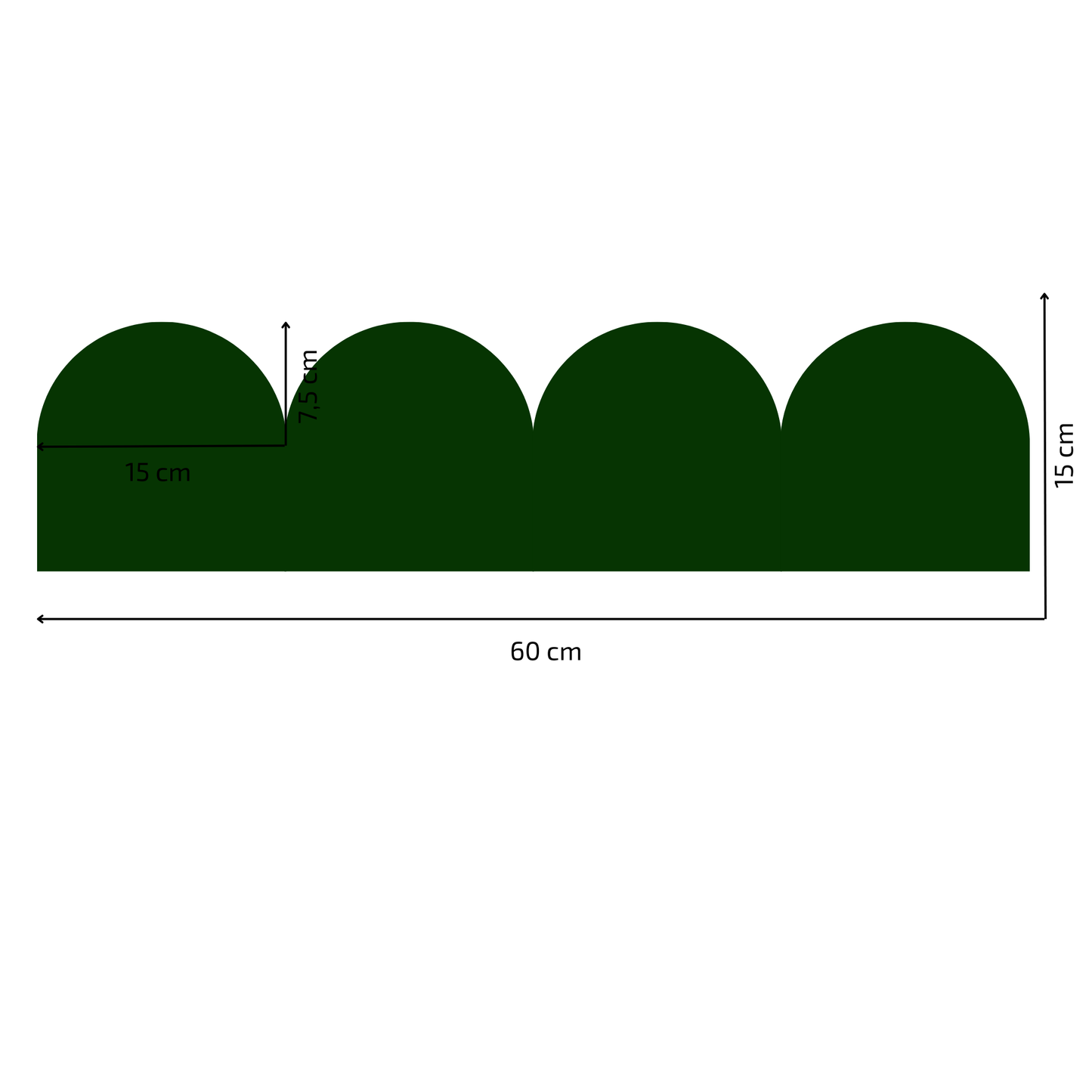 Textile Wall Sticker – Scalloped Arch Border - Bottle Green