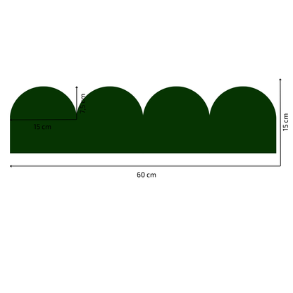 Textile Wall Sticker – Scalloped Arch Border - Bottle Green