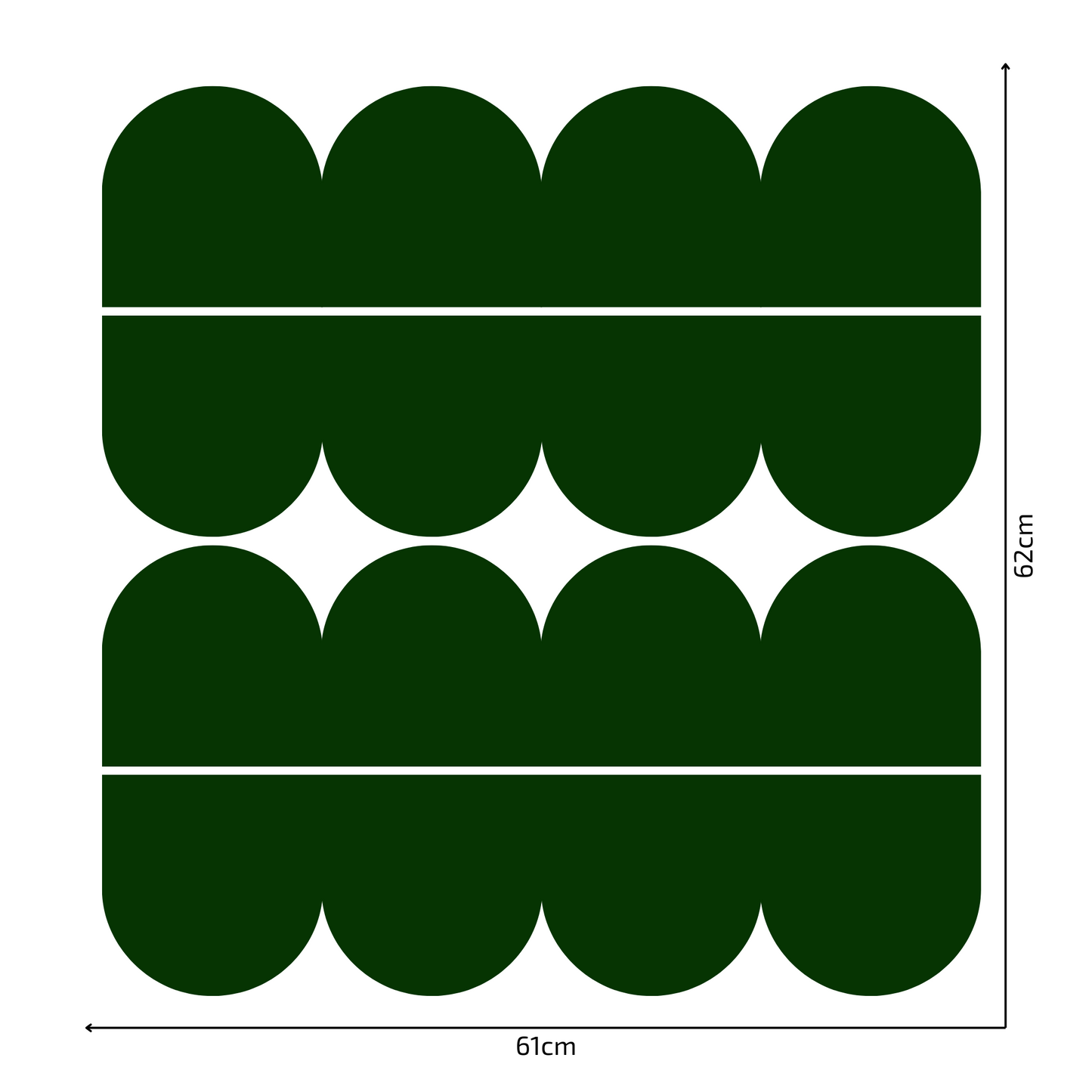 Textile Wall Sticker – Scalloped Arch Border - Bottle Green