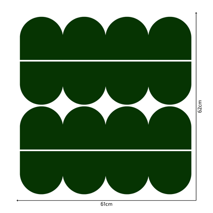 Textile Wall Sticker – Scalloped Arch Border - Bottle Green