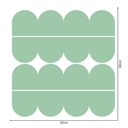 Textile Wall Sticker – Scalloped Arch Border - Mint