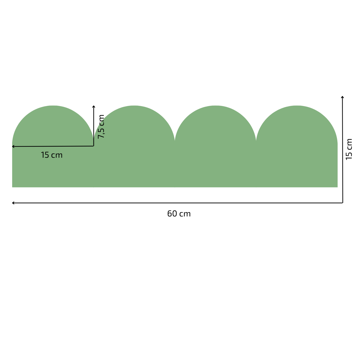 Textile Wall Sticker – Scalloped Arch Border - Bottle Green
