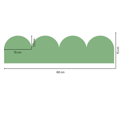 Textile Wall Sticker – Scalloped Arch Border - Bottle Green