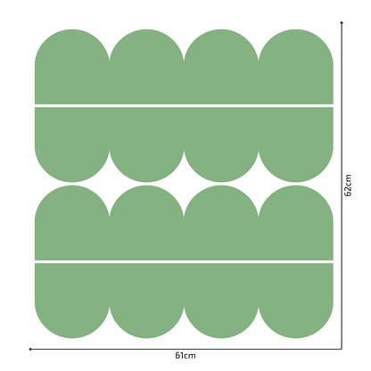 Textile Wall Sticker – Scalloped Arch Border - Bottle Green