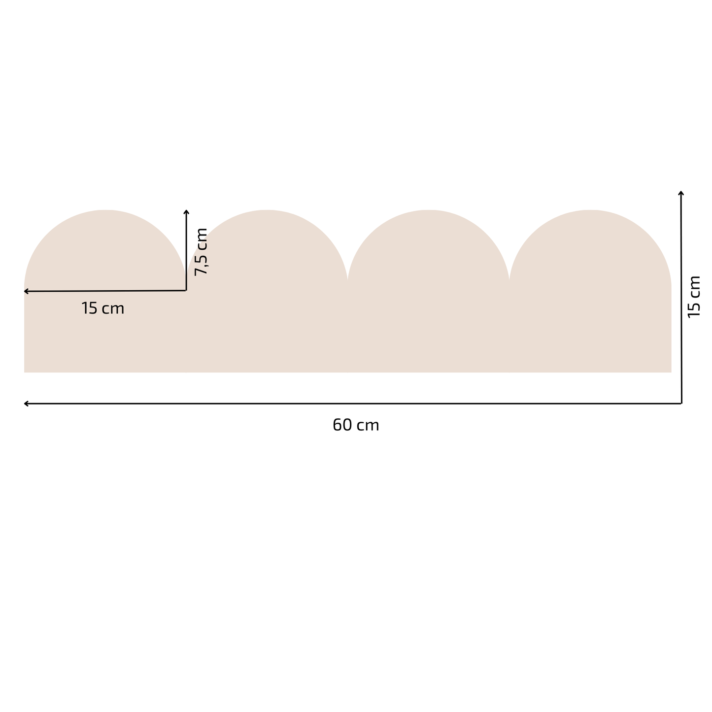 Textile Wall Sticker – Scalloped Arch Border - Brown