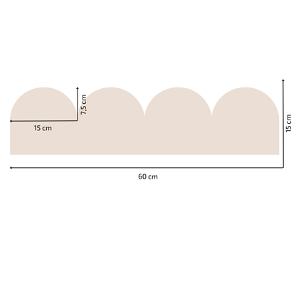 Textile Wall Sticker – Scalloped Arch Border - Brown