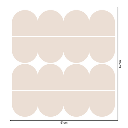 Textile Wall Sticker – Scalloped Arch Border - Brown