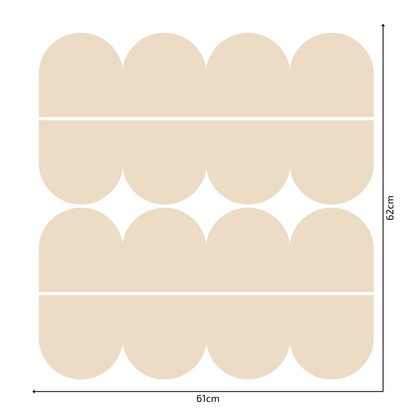 Textile Wall Sticker – Scalloped Arch Border - Cream