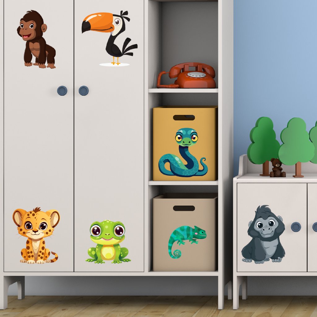 Textile Wall Sticker “Cartoon Animals”
