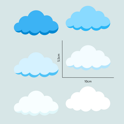 Textile Wall Sticker “Clouds” Blue colors