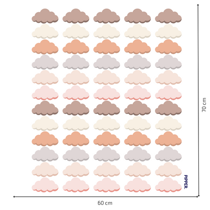 Textile Wall Sticker “Clouds” Brown colors