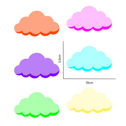 Textile Wall Sticker “Clouds” Dark neon colors